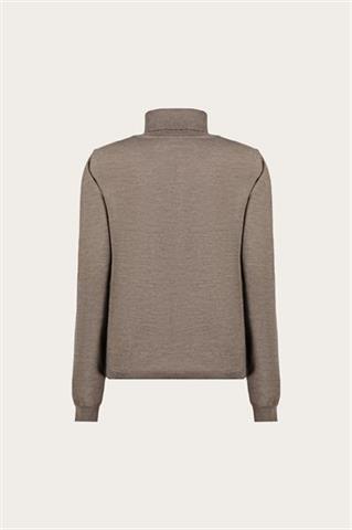 Brązowo-szary golf damski z wełny merino 87761 - 687231