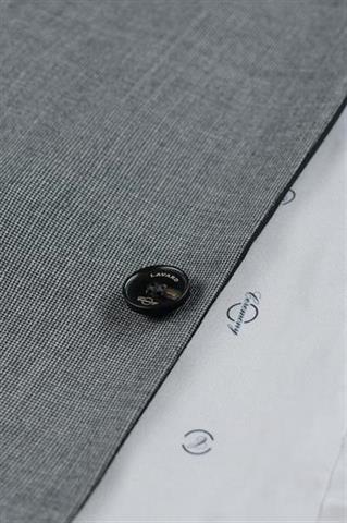 Szara marynarka męska z czarnym wyłogiem Lavard Ceremony 45172 - 72891