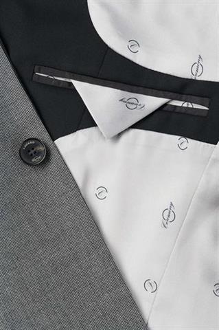 Szara marynarka męska z czarnym wyłogiem Lavard Ceremony 45172 - 72901