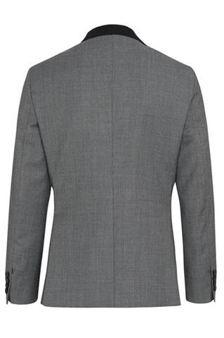 Szara marynarka męska z czarnym wyłogiem Lavard Ceremony 45172 - 72911