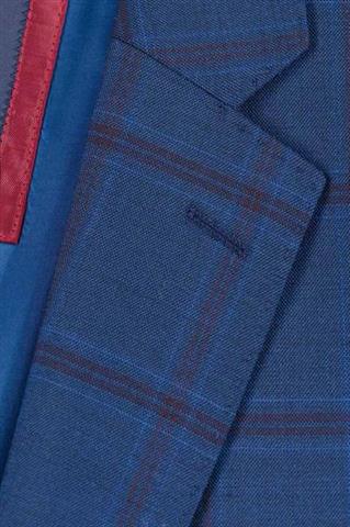 Marynarka w kratę męska Figo Check Blue 45159 - 73621