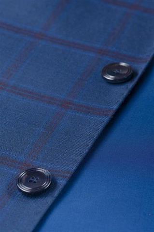 Marynarka w kratę męska Figo Check Blue 45159 - 73631