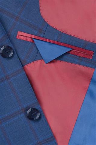 Marynarka w kratę męska Figo Check Blue 45159 - 73641