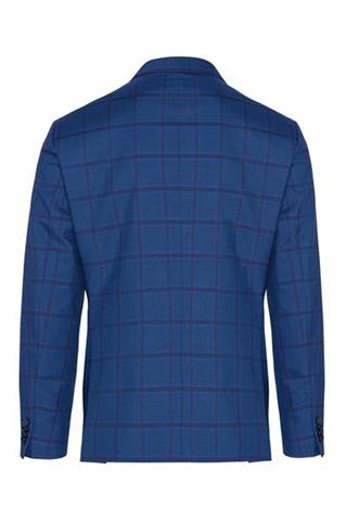 Marynarka w kratę męska Figo Check Blue 45159 - 73651