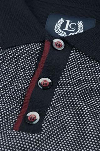 Granatowy sweter z kołnierzykiem 72747 - 7861