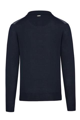 Granatowy sweter z kołnierzykiem 72747 - 7871