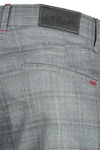 Szare spodnie w kratę chinos 64519 - 79031