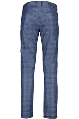 Granatowe spodnie męskie w kratę Chinos London 64520 - 79251