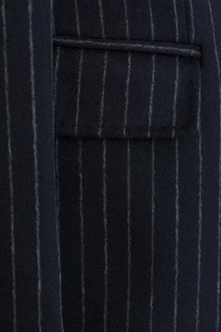 Granatowy płaszcz męski w prążki 20737 - 80251