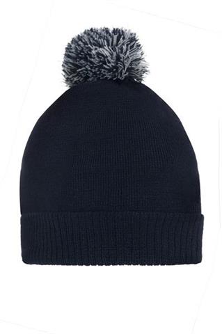 Granatowa czapka męska z pomponem 72912 - 8081