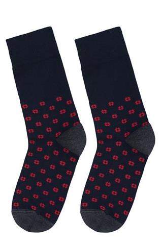 Granatowe skarpety w kwiaty 72867 - 8541