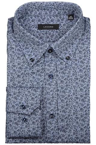 Niebieska  koszula w kwiaty 93108 - 86871