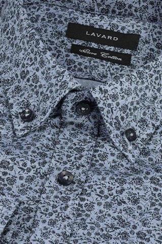 Niebieska  koszula w kwiaty 93108 - 86881