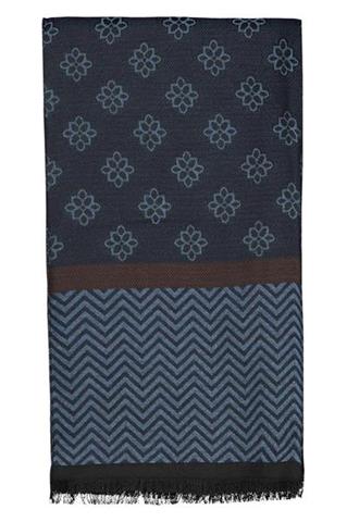 Granatowy szal w kwiaty Lavard Gold 72998 - 88021