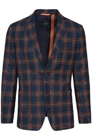 Granatowa marynarka męska w kratę Alezio Mal 46031 - 92591