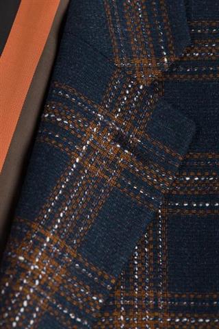 Granatowa marynarka męska w kratę Alezio Mal 46031 - 92611