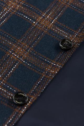 Granatowa marynarka męska w kratę Alezio Mal 46031 - 92621