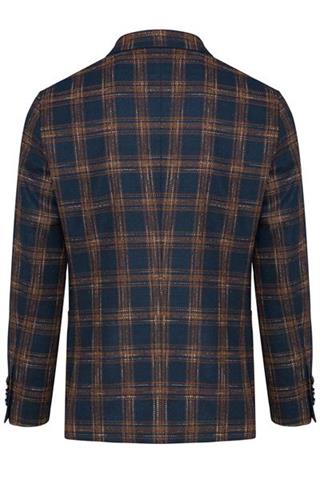 Granatowa marynarka męska w kratę Alezio Mal 46031 - 92641