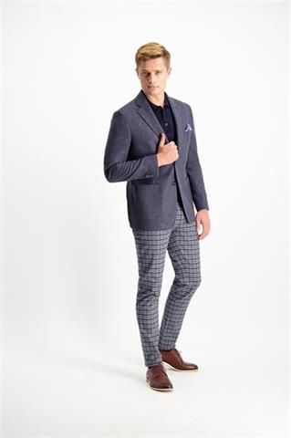 Granatowy sweter męski polo 73822 - 96601