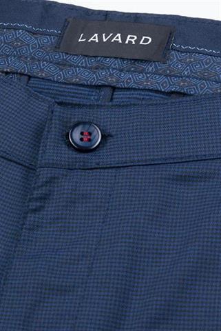 Granatowe spodnie w pepitkę Chinos London 64512 - 9691