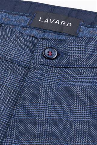 Niebieskie spodnie w kratę Chinos London 64514 - 9811