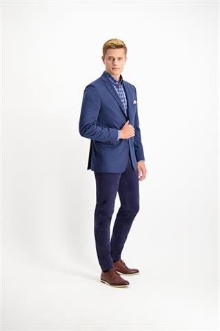 Granatowa marynarka męska w jodełkę Mode Jersey 46208 - 99821