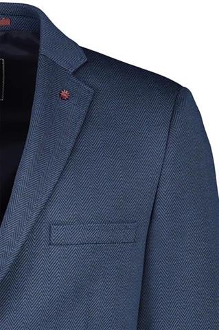 Granatowa marynarka męska w jodełkę Mode Jersey 46208 - 99841