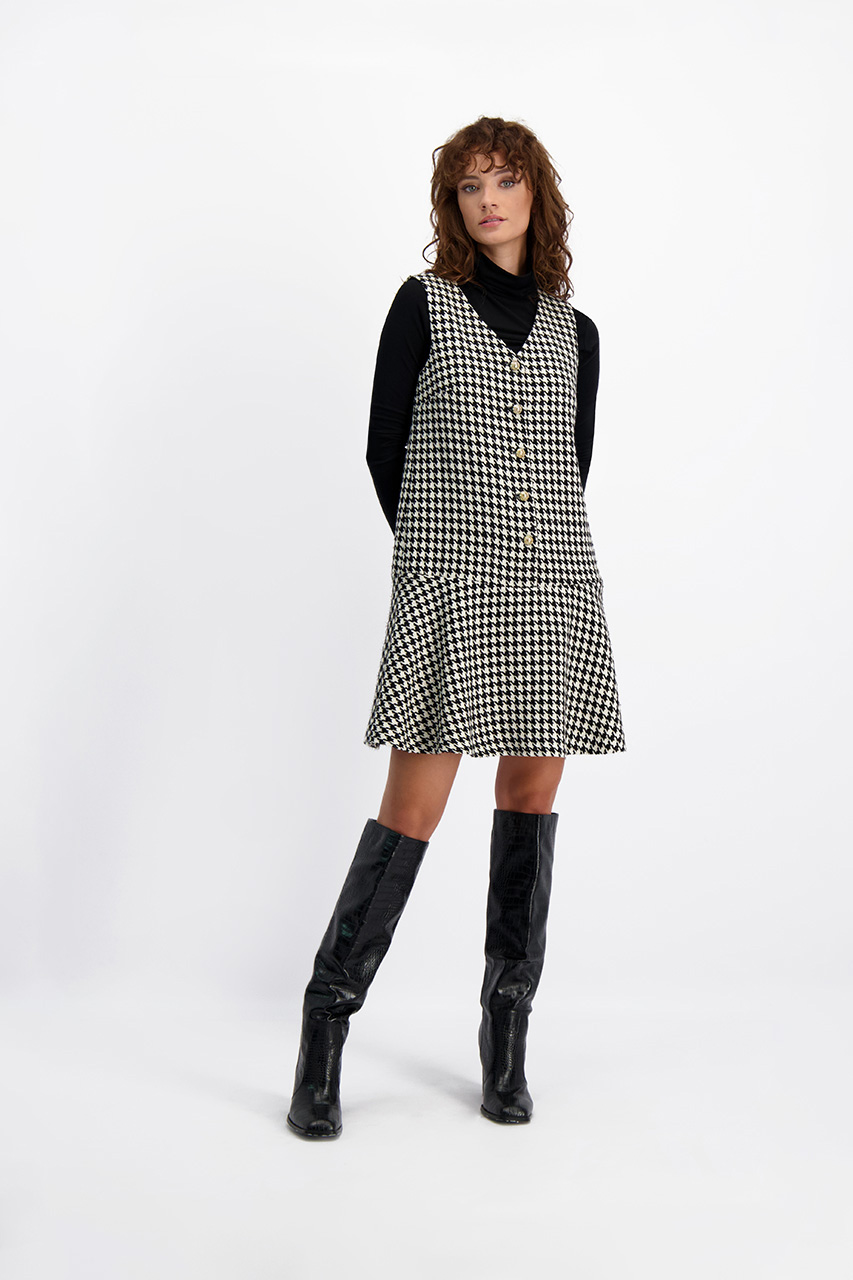 Sukienka bez rękawów w pepitkę 86242