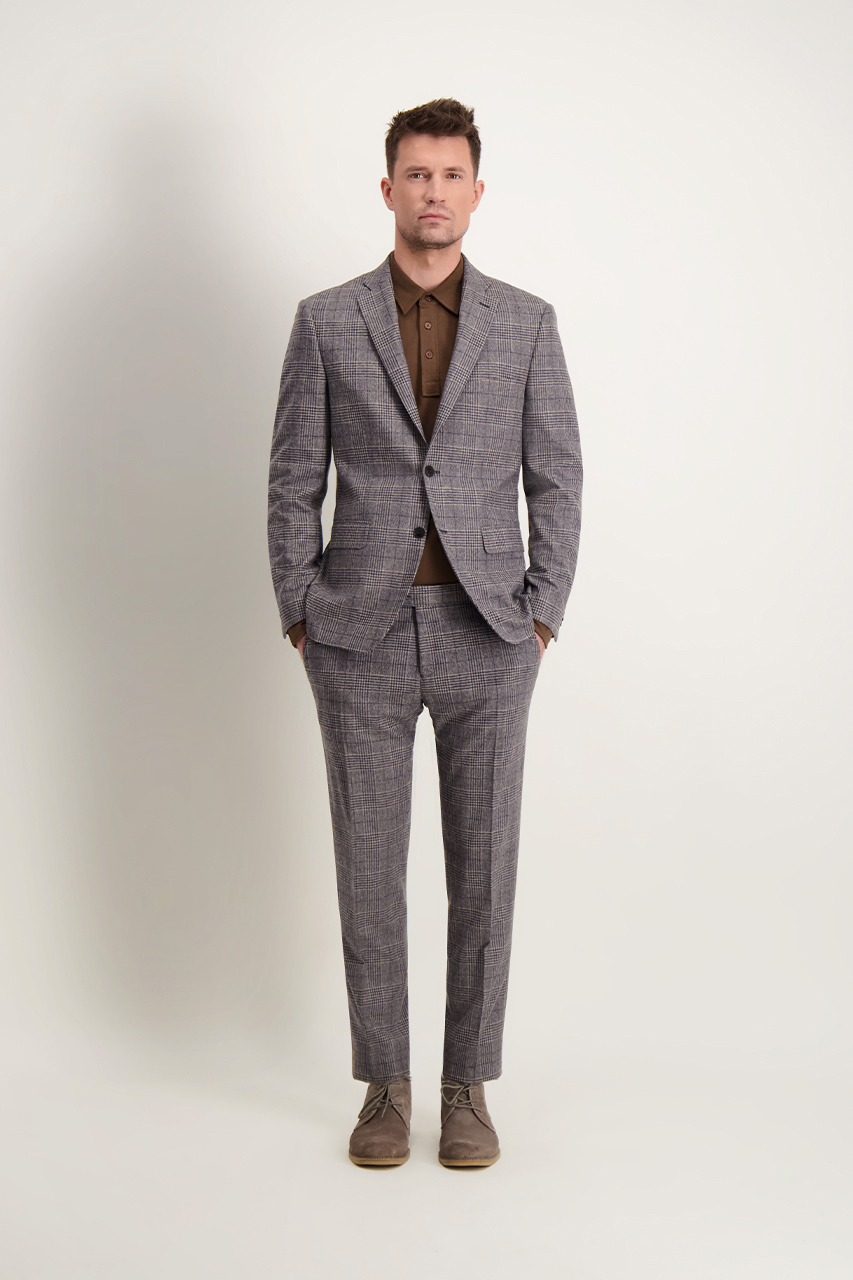 Męska marynarka z wełną w kratkę 40207