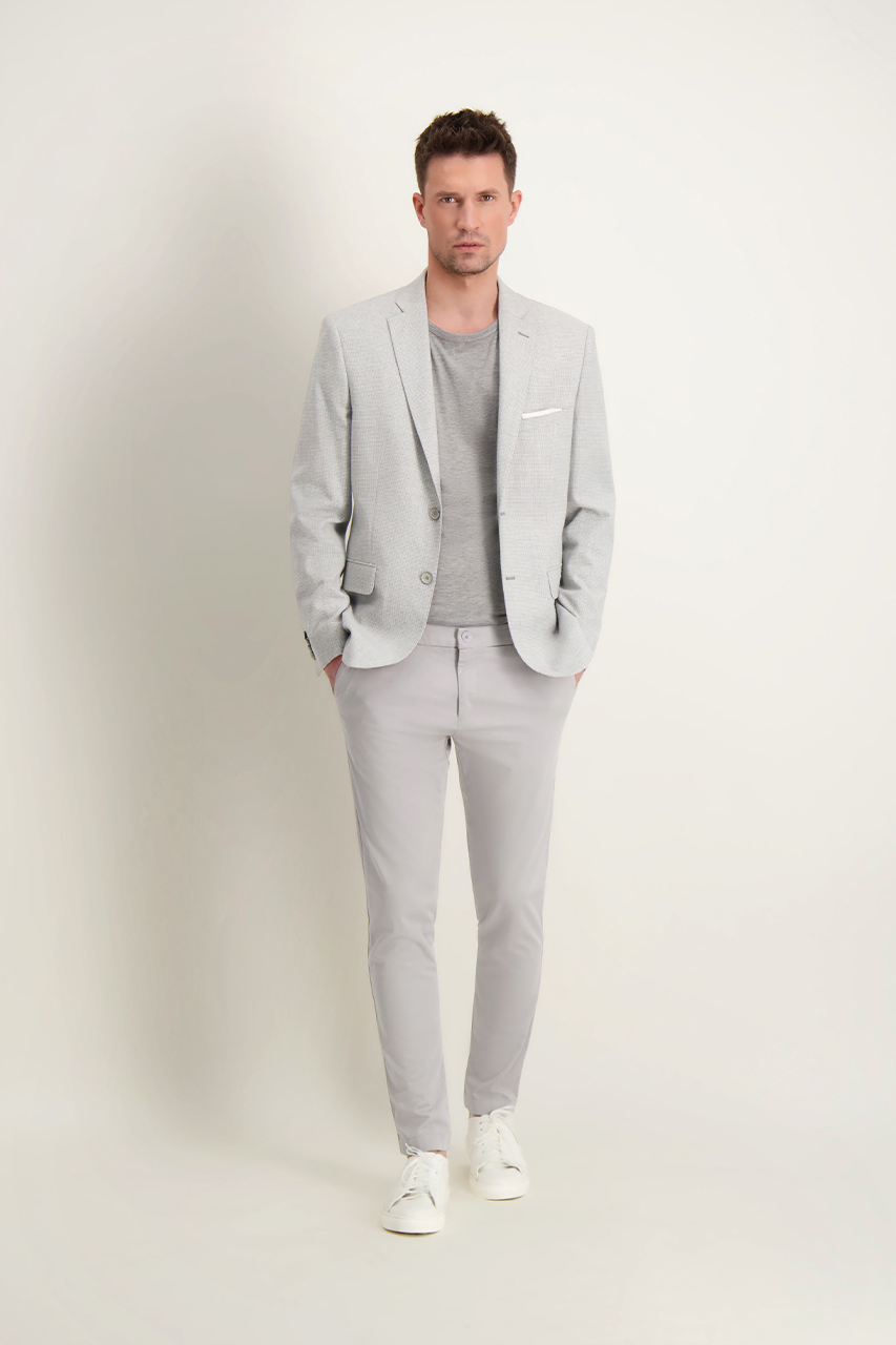 Szara marynarka męska z bawełną 46165