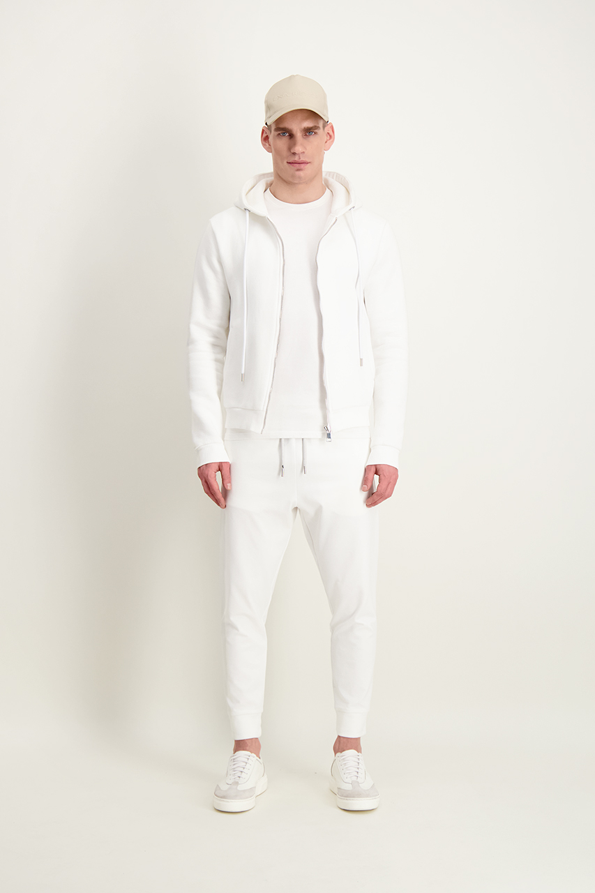 Biała bluza męska z bawełną 07002