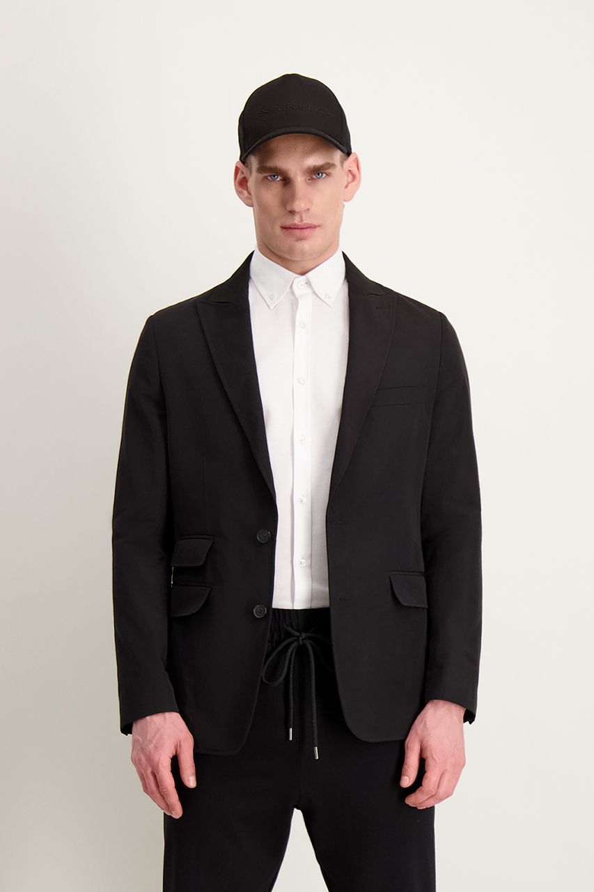 Czarna marynarka męska bez usztywnień 45425