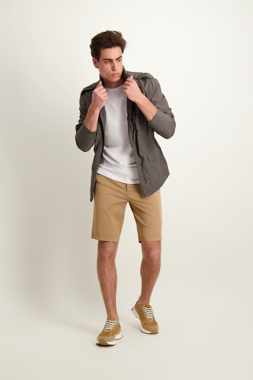 Kamelowe bawełniane szorty męskie 64245