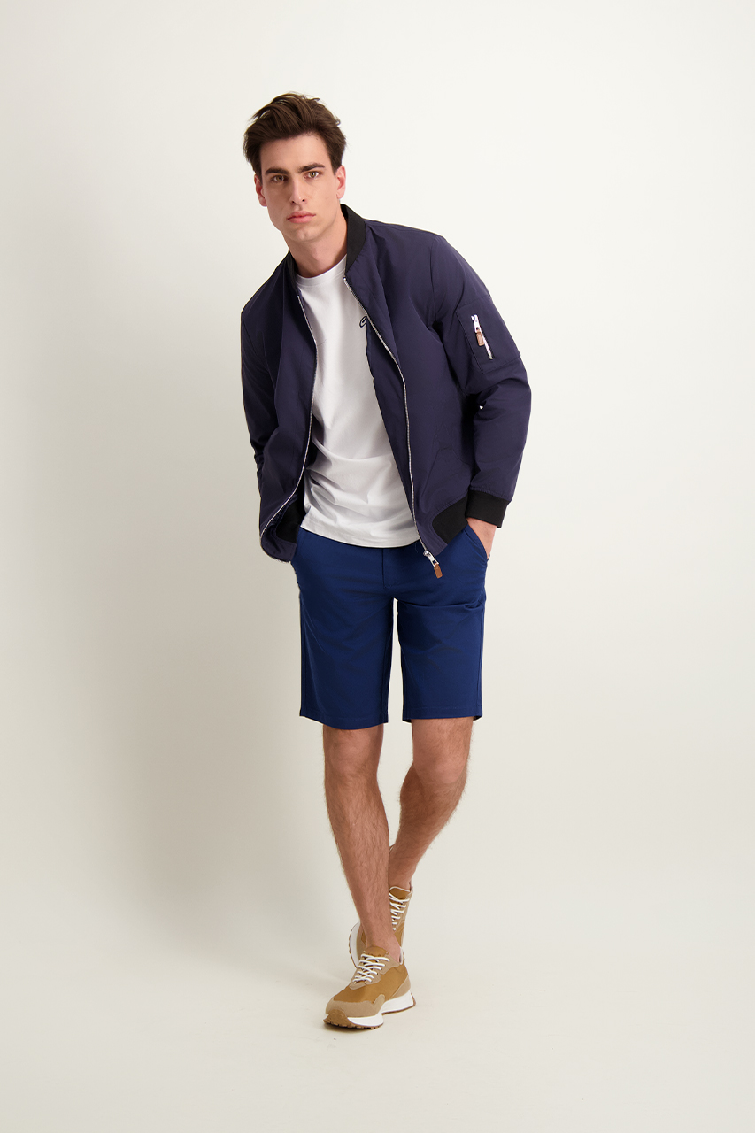 Niebieskie bawełniane szorty męskie 64244