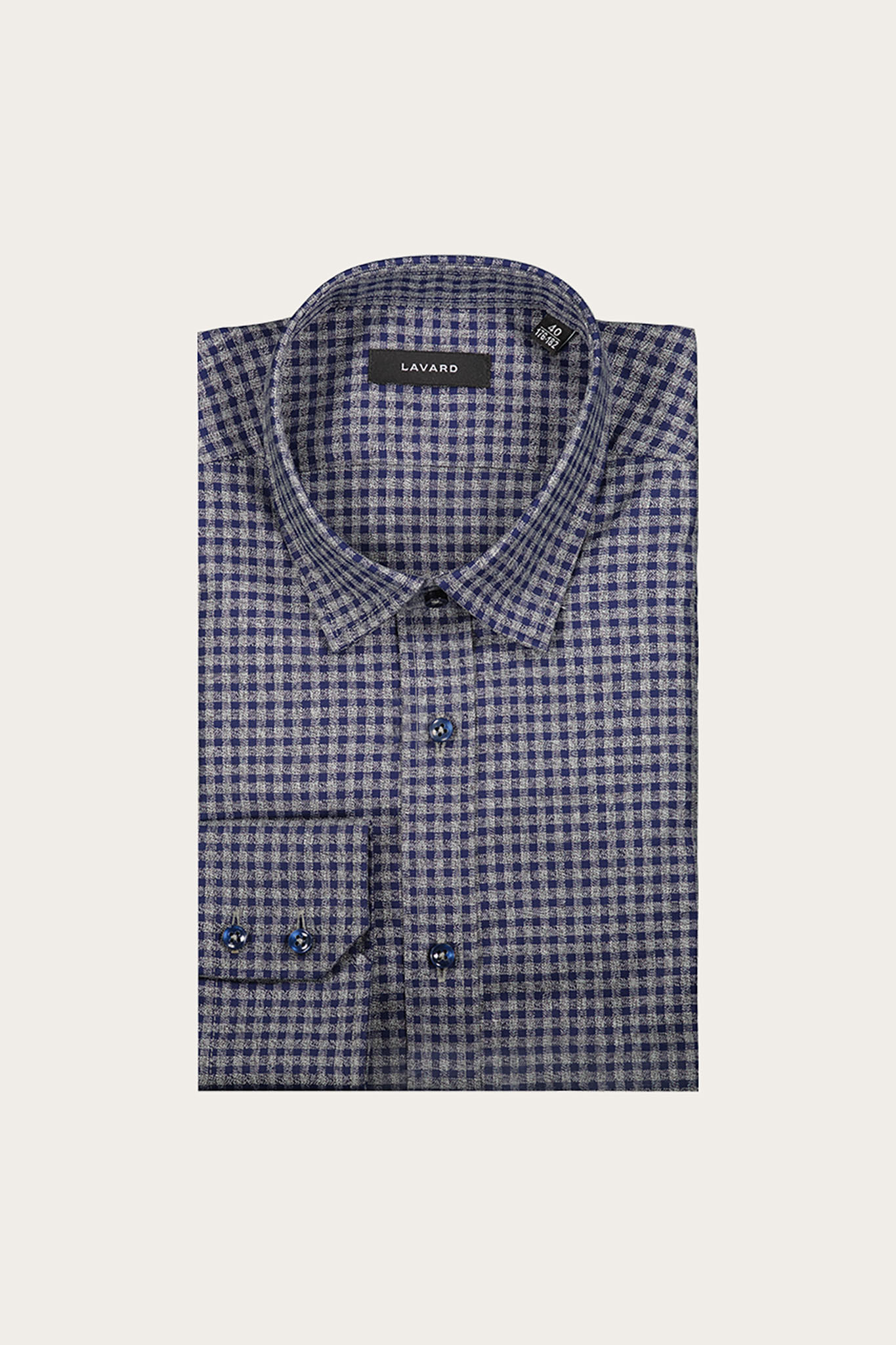 Koszula męska z długim rękawem w drobną kratkę 93449