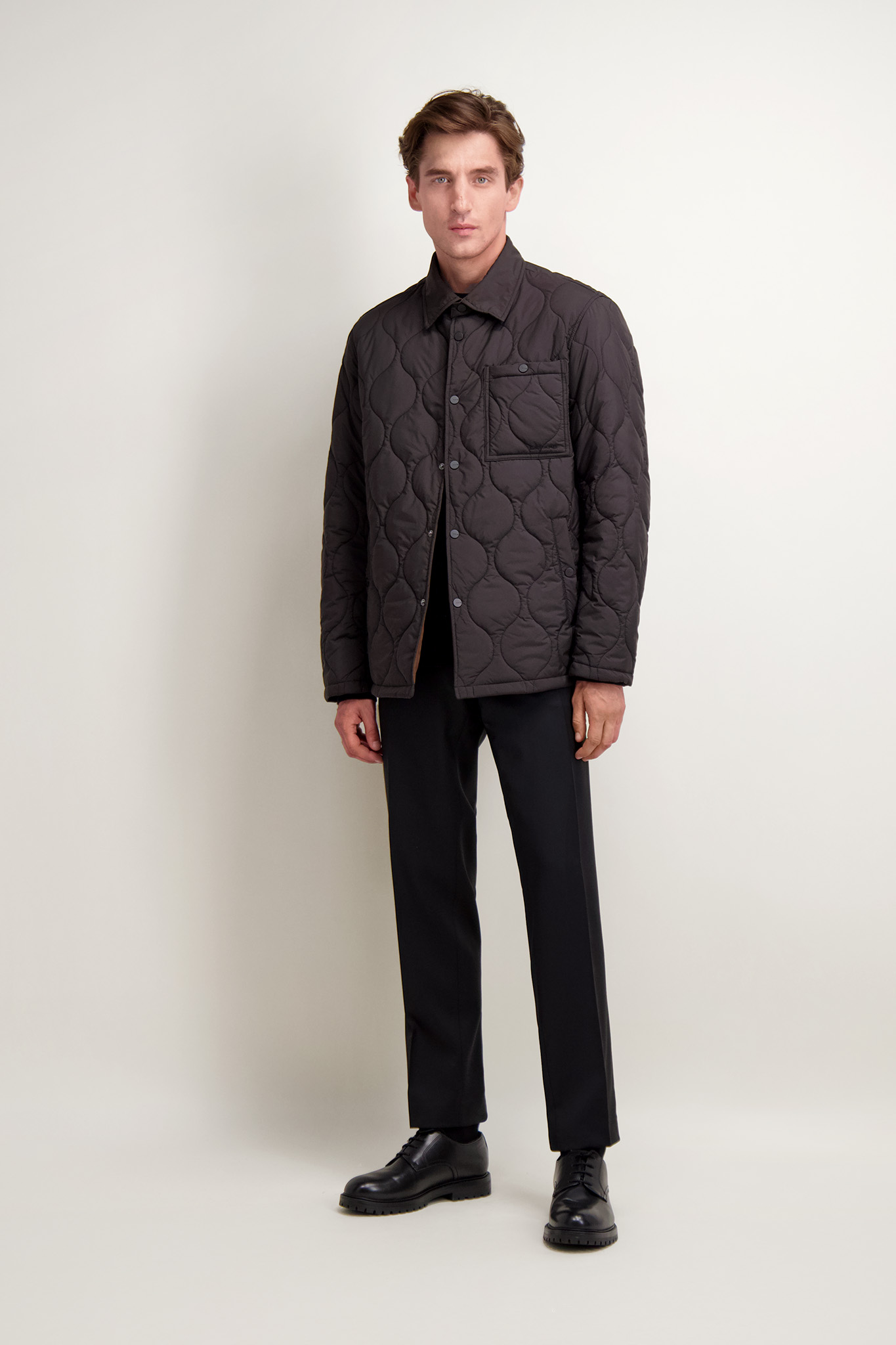 Granatowa pikowana kurtka męska 29959