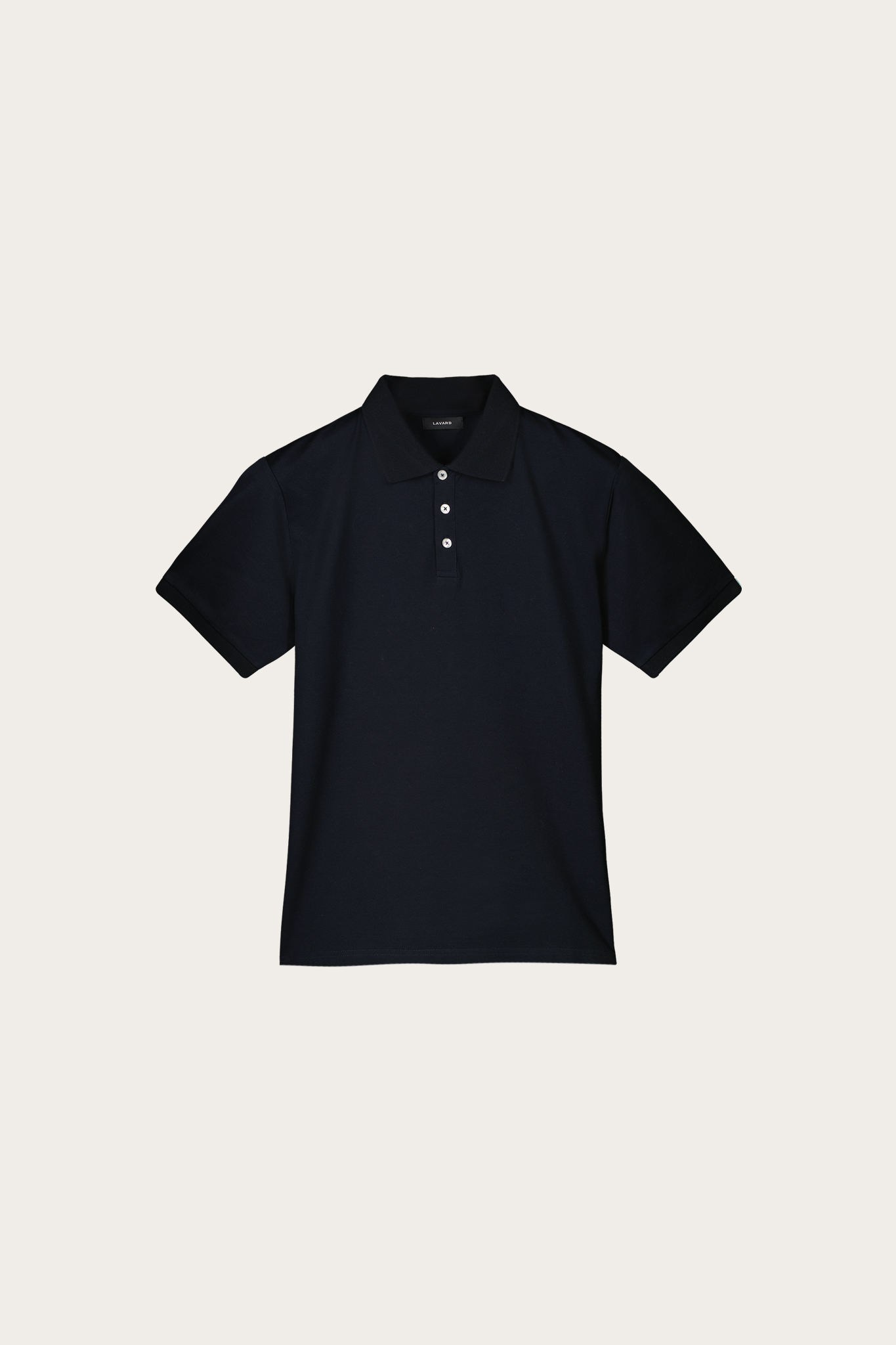 Czarne polo męskie z 3 guzikami 74104