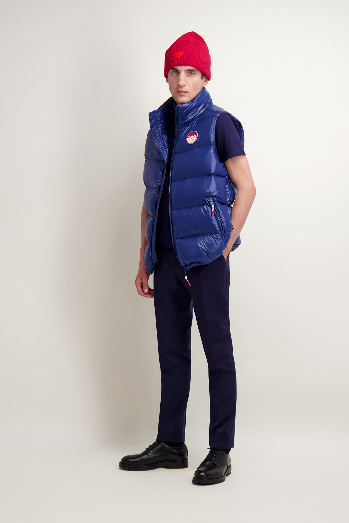 Niebieska puchowa kamizelka męska 29943