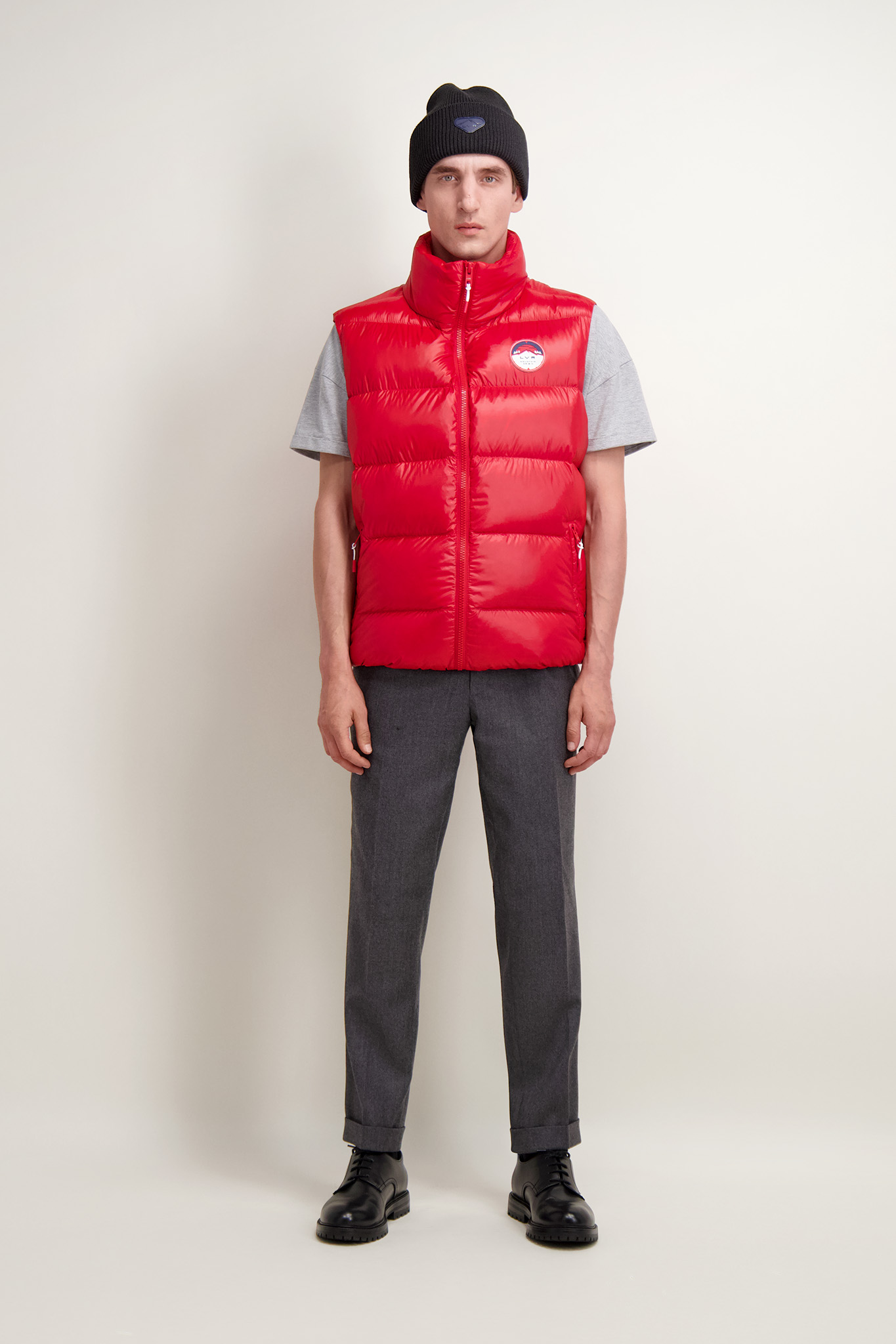 Czerwona puchowa kamizelka męska 29944