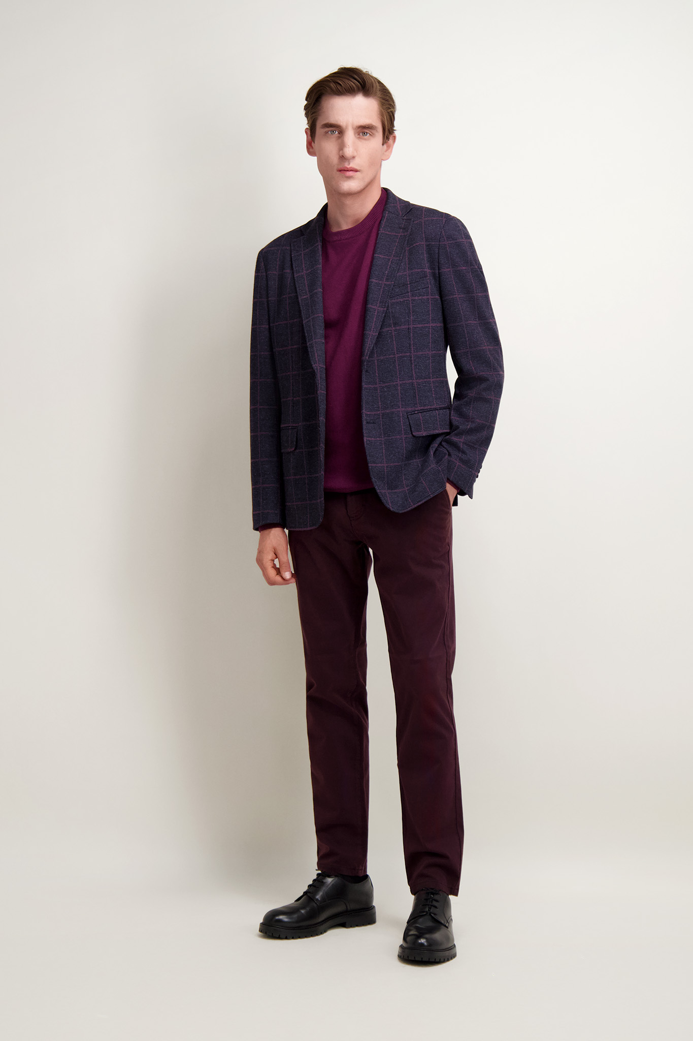 Marynarka w fioletową kratę 46222