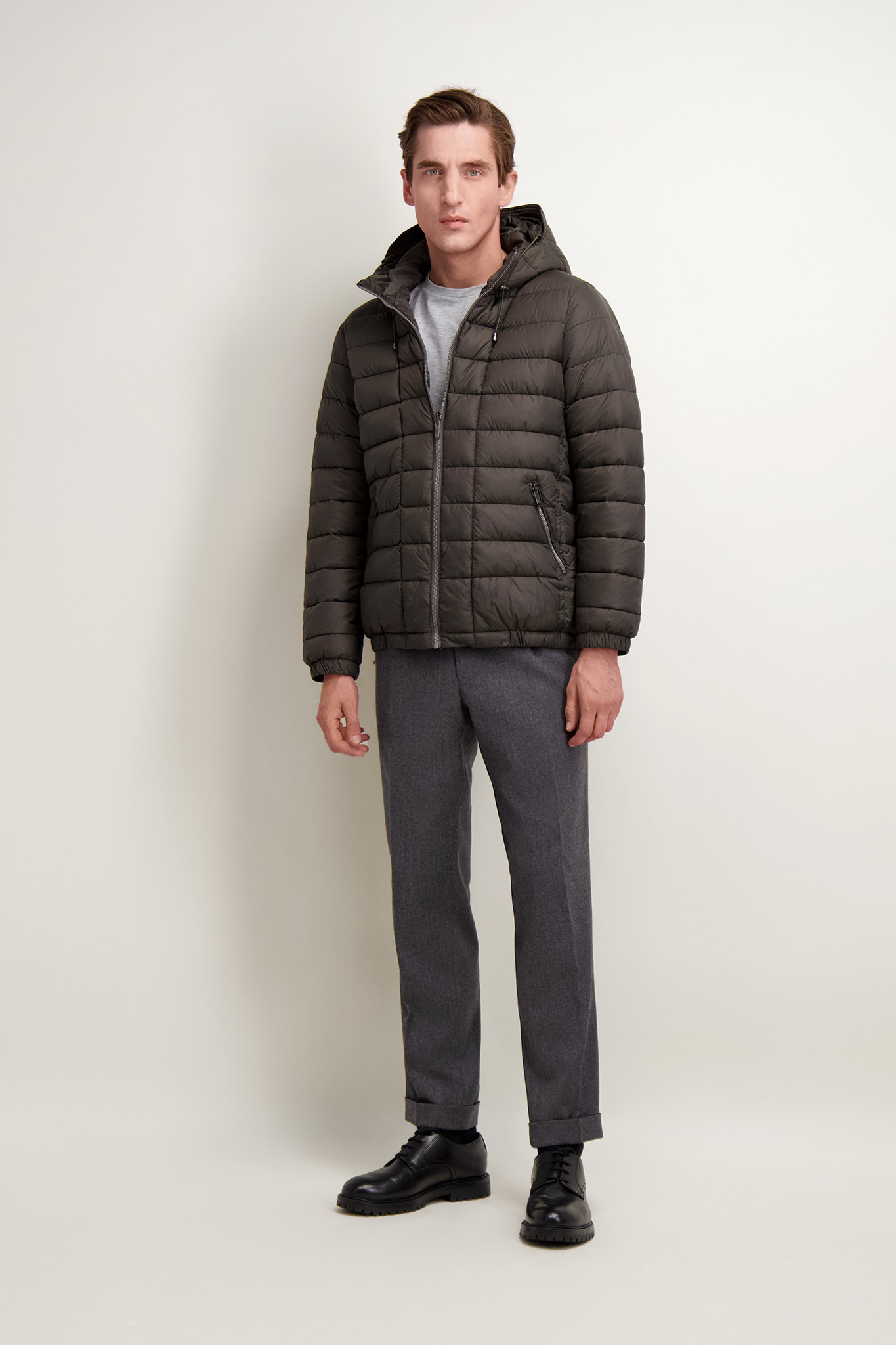 Ciemnozielona pikowana kurtka męska 29892