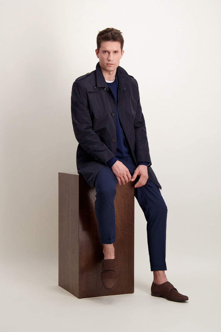 Granatowy płaszcz męski 13115