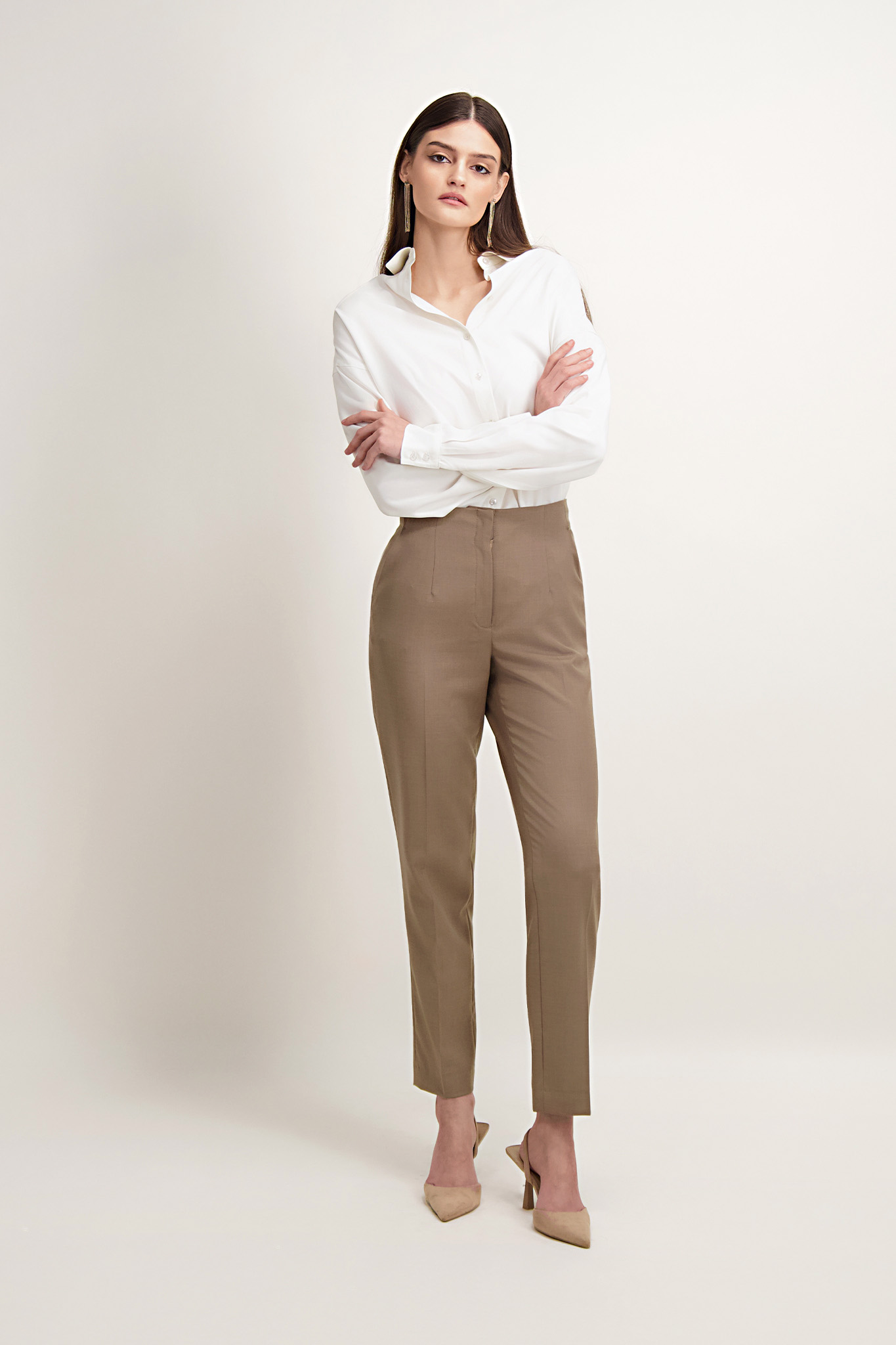 Spodnie damskie z Virgin wool 86879