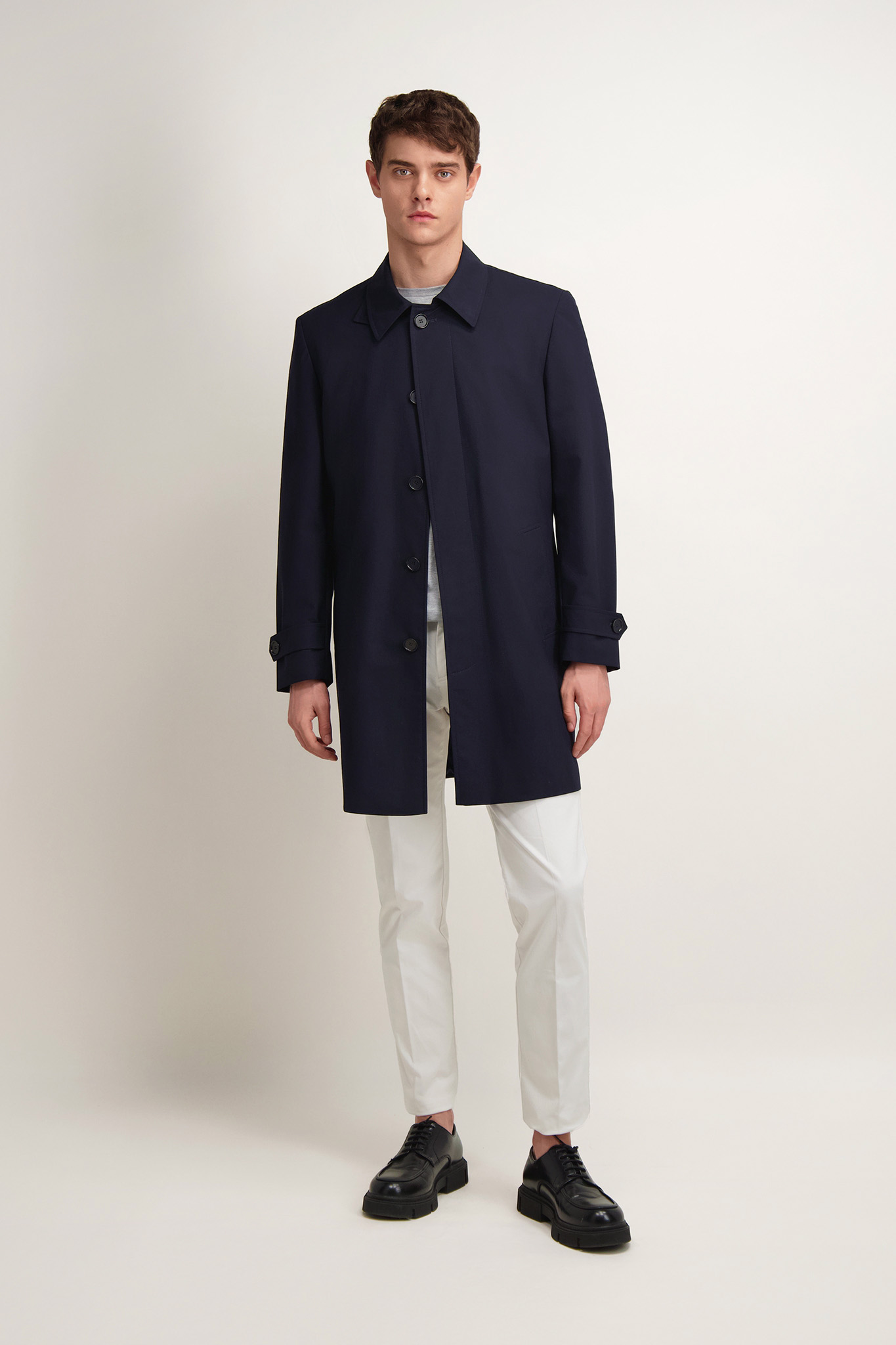 Granatowy płaszcz męski 13129