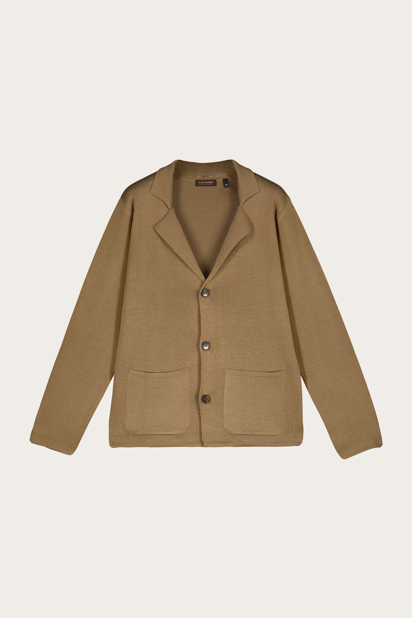 Beżowa marynarka męska z dzianiny 74245