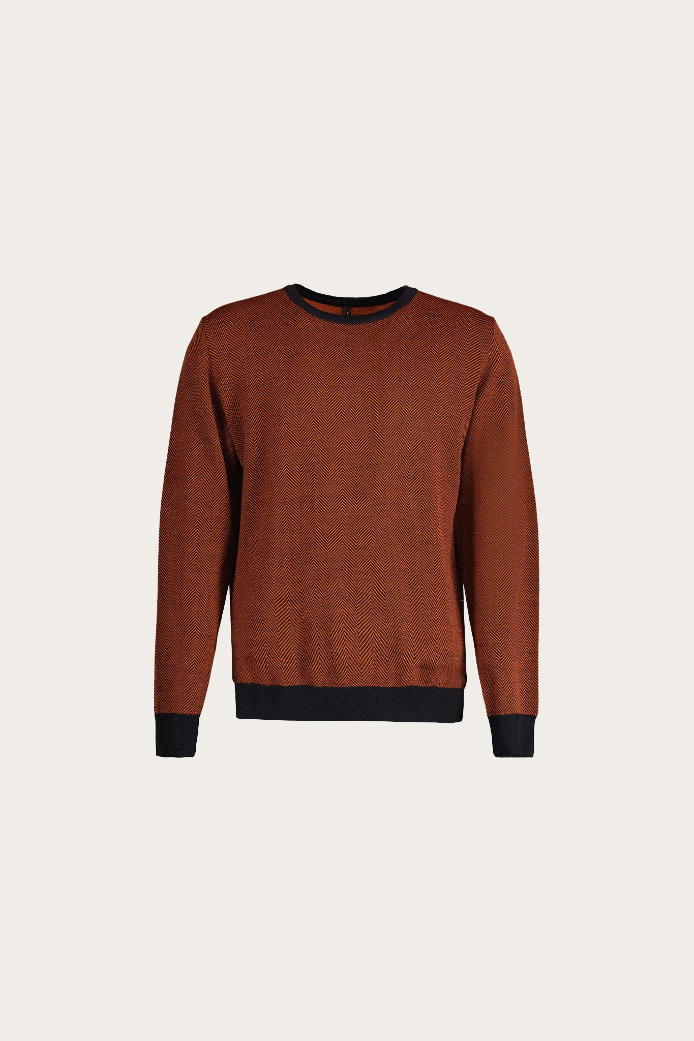 Pomarańczowy sweter męski z wełną 74055