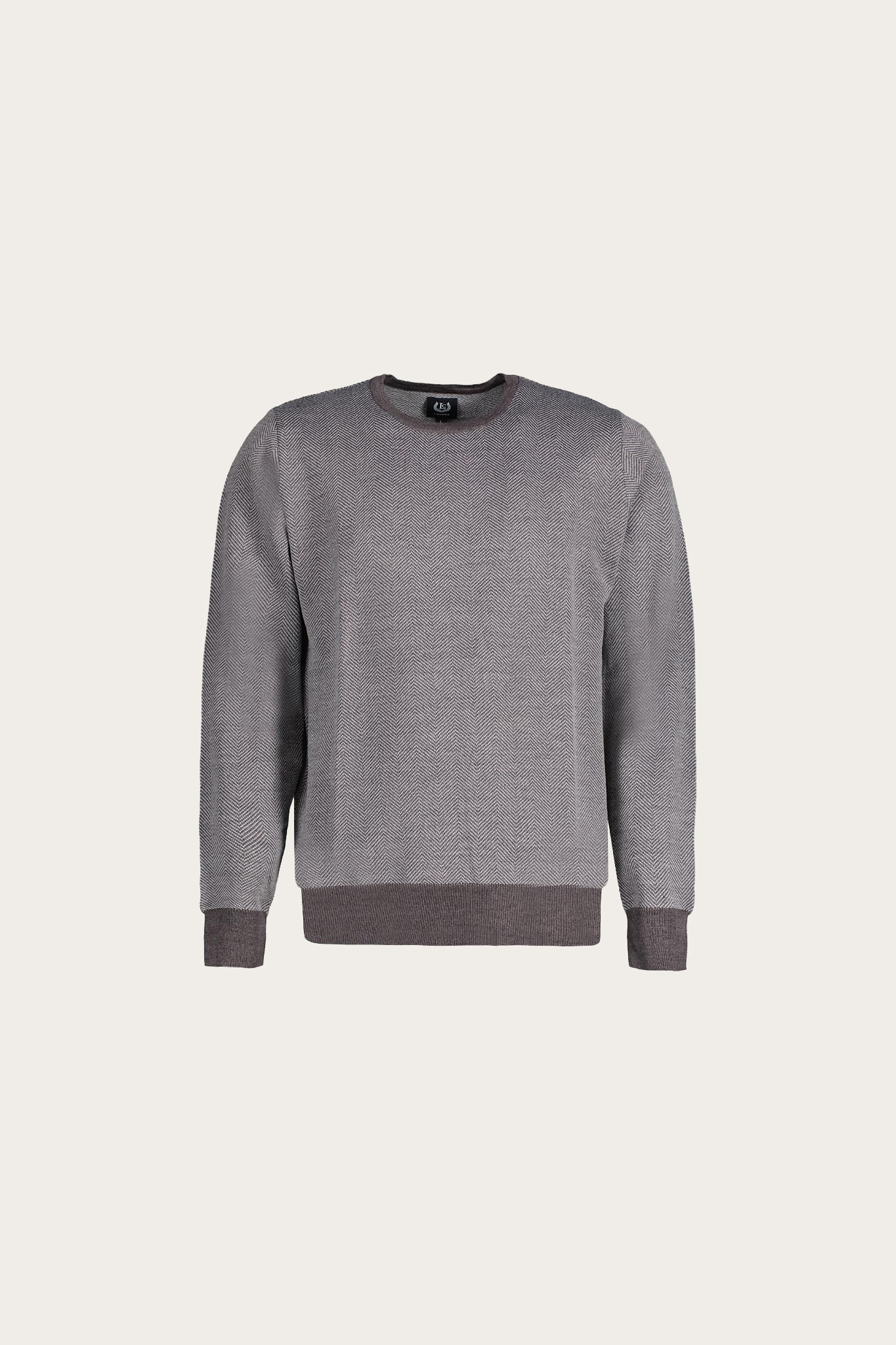 Szary sweter męski z wełną 74056