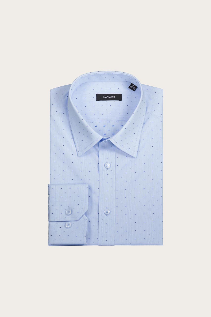 Błękitna koszula w mikro wzór 93339