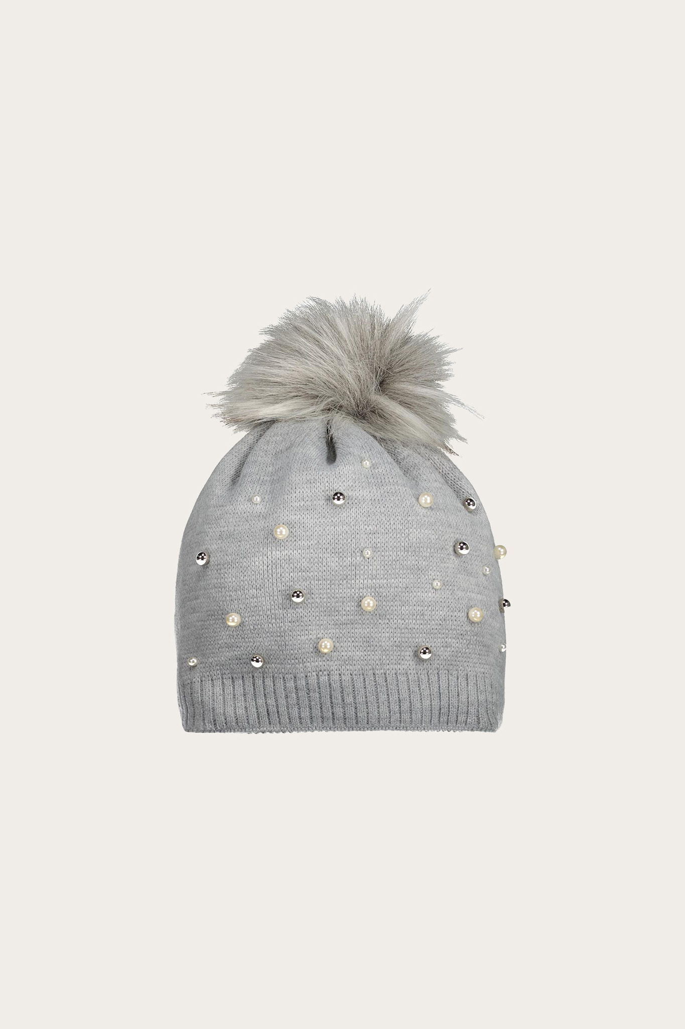 Szara czapka damska 86238