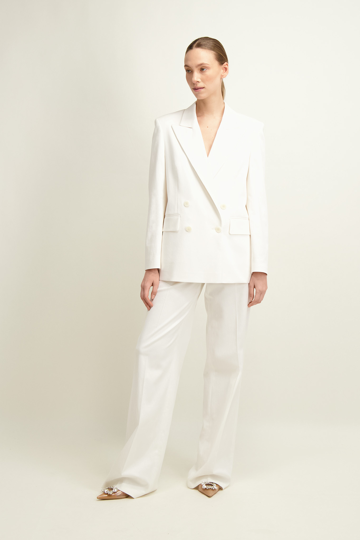 Spodnie damskie ecru 86950